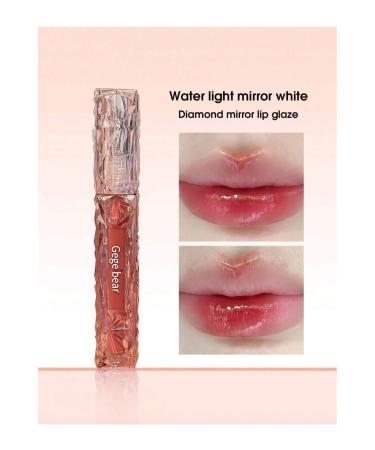 Gege Bear Watery Mirror Lip Gloss Long-Wearing Moisturizing Liquid Lipstick Non-Stick Cup Glossy Lip Glaze
