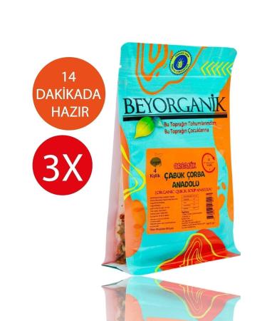 BEYORGANIK Organic Quick Soup Anatolian 93gr 3-Pack Ready in 14 Minutes