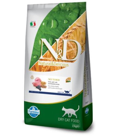 N & D Low Grain Neutered Sterilized Lamb Cat Food 10 kg