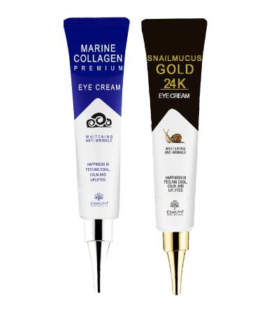 ESHUMI Eye Contour Care Set. Dark Circle and Wrinkle Cream Containing Snail Extract & Pure Collagen