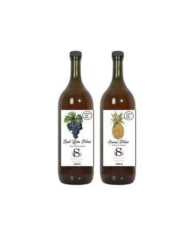 S heylaana Natural Pineapple Vinegar 1500 Ml And Natural Black Grape Vinegar 1500 Ml