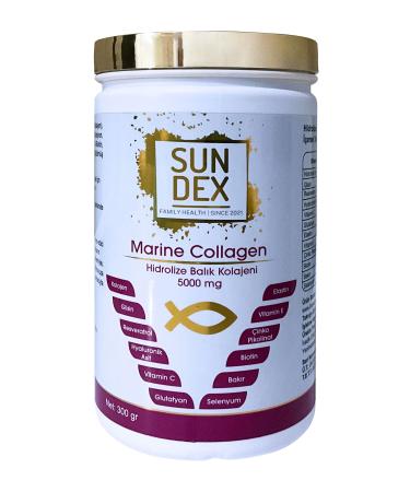 Sun Dex Family Health Since 2021 Marine Collagen Hydrolyzed Fish Collagen Glycine Elastin Hyaluronic Acid 300 gr