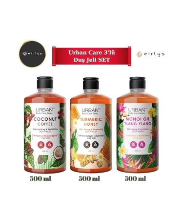 Urban Care 500 ML 3-Piece Shower Gel SET (Coconut Coffee-Turmeric Honey-Monoi Oil & Ylang Ylang) - Buy Online on GoSupps.com