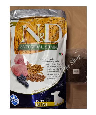& D Ancestral Lamb Blueberry Mini Puppy 1kg Vacuum Bag