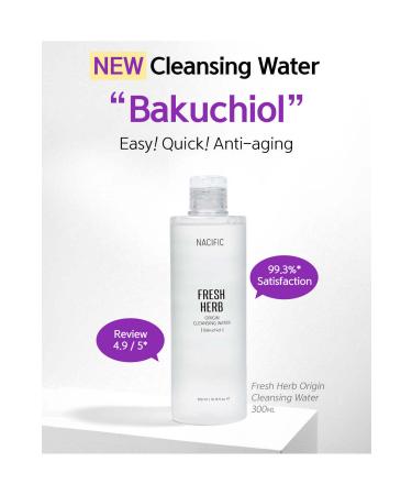 Nacific Fresh Herb Origin Cleansing Water Bakuchiol 300ml - Facial Cleansing Water - Buy Online on GoSupps.com