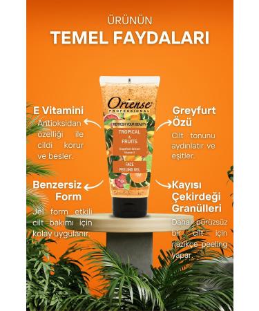 ORIENSE Tropical Fruits Facial Cleansing Peeling Gel - Contains Grapefruit and Apricot Kernel Extract - Buy Online on GoSupps.com