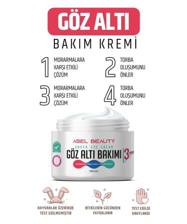 AselBeauty Under Eye Cream Anti-Puffiness Wrinkle and Dark Circle Moisturizer Anti-Acne 100 Ml