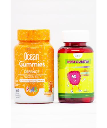 Ocean Gummies Defense 60 Chewable Gel Form Bestgumiva Multivitamin 30 TB Delicious Vitamin Set
