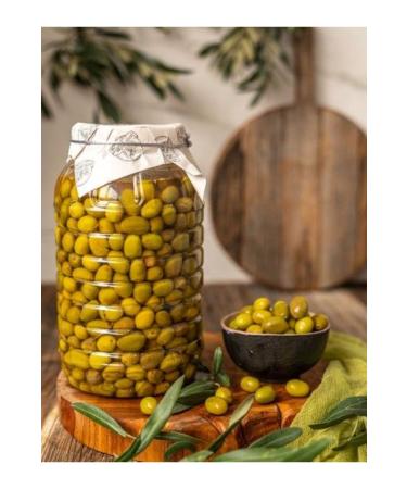 Pearl of the Mediterranean 5 Kg Green Cracked Olives 100 Natural Hand Made