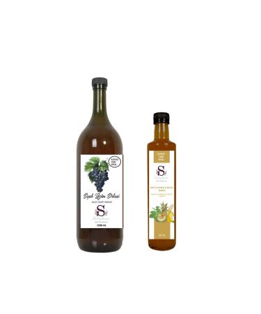 S heylaana Natural Black Grape Vinegar 1500 Ml - Natural Banana & Pineapple & Melon Vinegar 500 Ml