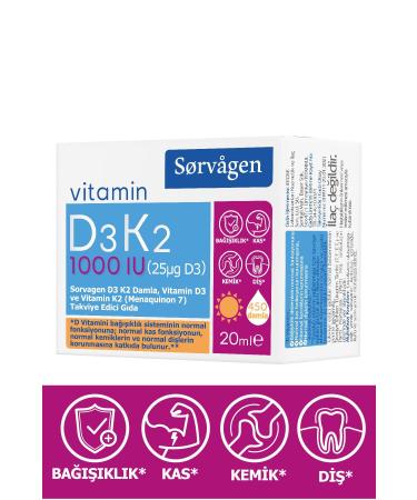 Sorvagen D3k2 Drops (1000 IU) 20 ml (GERMANY ORIGIN VITAMIN D3) - Buy Online on GoSupps.com