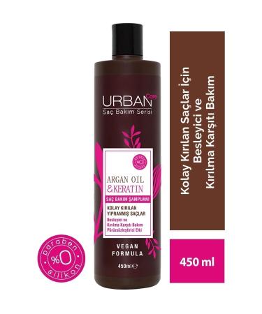 Urban Care Argan Oil Hair Care Shampoo for Easily Broken and Damaged Hair - Vegan - 450 Ml