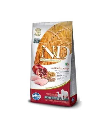 N & D A.grain Low Grain Chicken and Pomegranate Light Medium and Large Breed Dog Dry Food 12 Kg - Buy Online on GoSupps.com