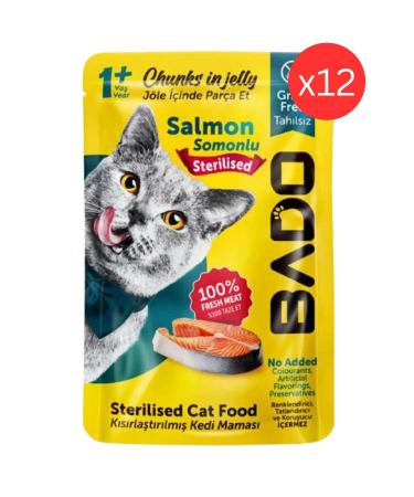 Bado SALMON WET FOOD FOR NEUTRALIZED CATS 12 PIECES (85GR)