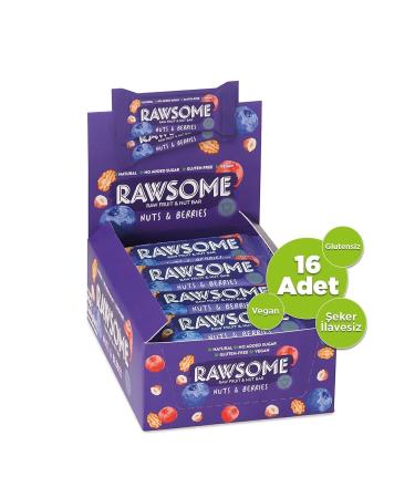 Rawsome Forest Fruit Gluten Free and Vegan Nut Bar 40g X 16 Pieces