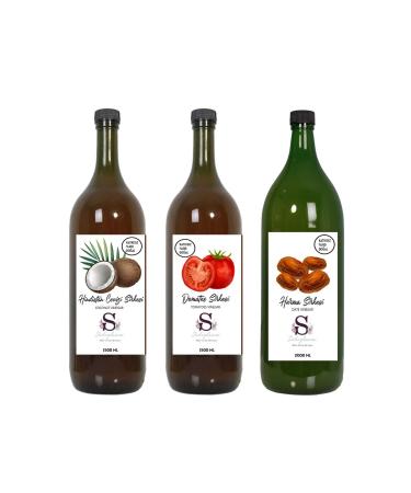 Suheylaana Natural Coconut Tomato Vinegar 1500 Ml and Date Vinegar 2000 Ml