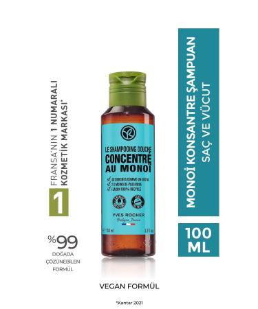 Yves Rocher Monoi Concentrated Hair and Body Shampoo-100ml