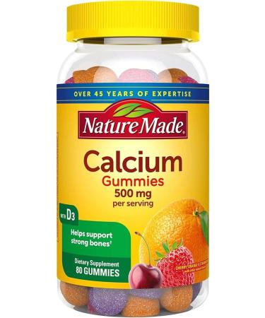 Nature Made Calcium Gummies With Vitamin D3 500 Mg 80 Gummies