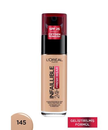 L'Oreal Paris Infaillible 24 Fresh Wear Foundation 145 Beige Rose 30 ml - Buy Online on GoSupps.com