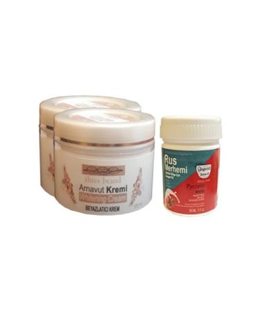Three Brand Whitening Cream 100 Ml Albanian Cream 2 Pieces + Russian Ointment Genital Area Cream 50 Ml 1 Piece