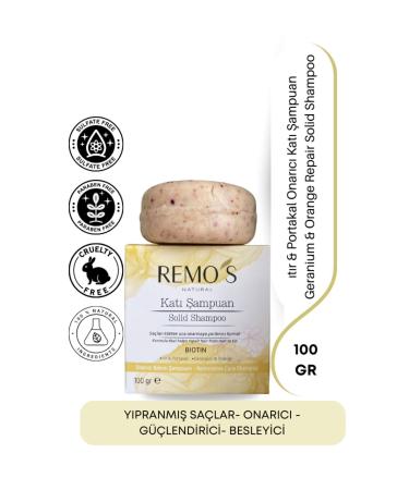 RemosNatural Biotin Repair Care Shampoo Geranium & Orange 100 gr