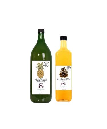Suheylaana Natural Pineapple Vinegar 2000 Ml And Natural Pine Cone Vinegar 1000 Ml