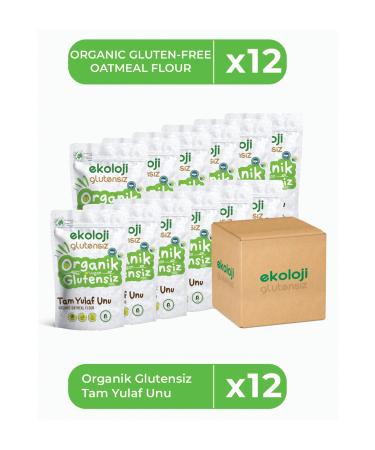 Ekoloji Gluten-Free Organic Gluten-Free Whole Oat Flour 500 Gr 12 Pack