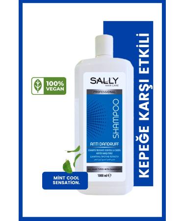 Sally Shampoo - Anti-Dandruff Shampoo - Dandruff Shampoo Menthol Keratin - Antidandruff 1 Lt