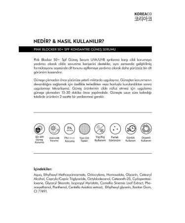 KOREACO 0 PURE BLOCKER PINK SKIN TONE EQUALIZER HIGH UVB+UVA SPF50+ PROTECTION SUN SERUM 50ml - Buy Online on GoSupps.com