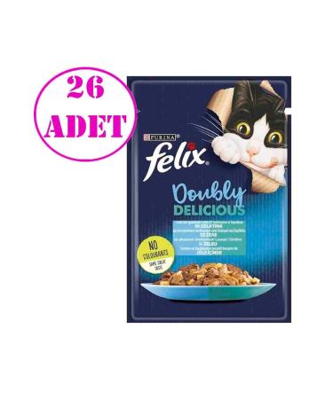 FELIX Salmon Sardine Cat Pouch 85 gr 26 Pcs