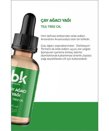 BK COMPANY Tea Tree Oil Suitable for Skin and Hair. Anti-Acne Anti-Dandruff. 20 ml Serum - Buy Online on GoSupps.com