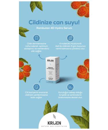 Krijen RAMBUTAN 4D Hydra Intensive Moisturizing Serum | Hyaluronic Acid 4D + Beta Glucan - Buy Online on GoSupps.com