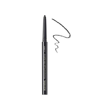 The Saem Eco Soul Powerproof Super Slim Eyeliner Bk01(Extra Thin Waterproof Black Eyeliner)-6.5gr