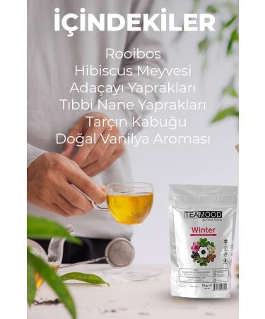 TEAMOOD Onka Farma Winter Winter Herbal Tea - Rooibos Hibiscus Herbal Tea - 50 gr - Buy Online on GoSupps.com