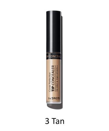 The Saem Long-Lasting Liquid Concealer Cover Perfection Tip Concealer - 3 Tan