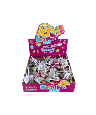 Multiball Zero (Sugar Free) 100 Lollipops 12 Vitamins 3 Minerals
