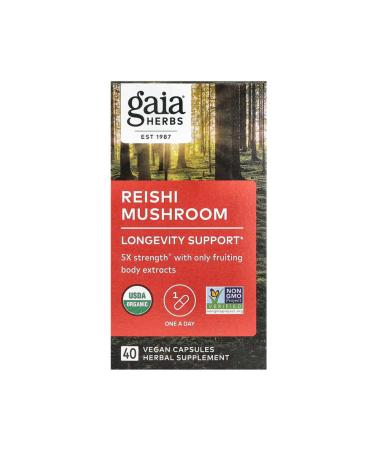 Gaia Herbs Reishi Mushroom 40 Vegan Capsules