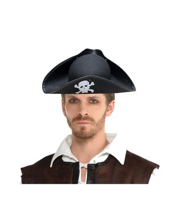 HBPAVM Black Color Pirate Emblem Captain Sailor Hat