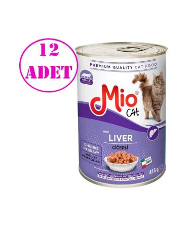 Mio Mio Liver Cat Canned Food 415 GR 12 PCS