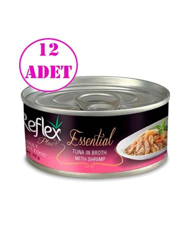 Reflex Plus Essential Tuna and Shrimp Adult Cat Canned Food 70 Gr 12 Pieces