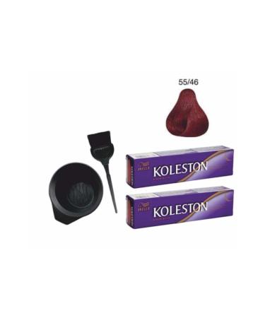Wella Hair Dye 55/46 Red Magic 2 Pieces + Coloring Kit