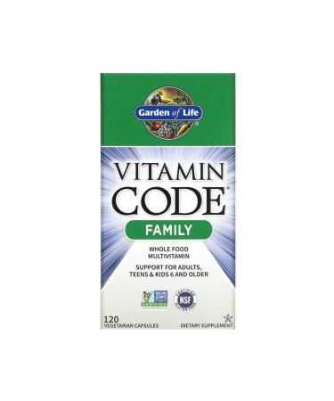 GARDEN OF LIFE Vitamin Code Family Whole Food Multivitamin 120 Vegetarian Capsules