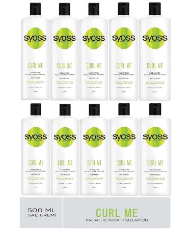 Syoss Curle Me Soy Protein Hair Care Cream for Wavy and Curly Hair 500 Ml X 10 Pieces (Box)