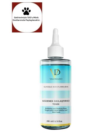 valorado Aha & Bha Revitalizing & Pore Tightening & Moisturizing (AHA-BHA 2%) Toner 200ml