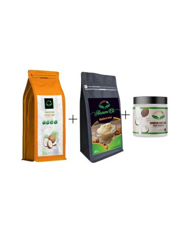 TREND FOOD (1 Kg) Almond Flour + (1 Kg) Coconut Flour + (300 Ml) Coconut Oil (food Grade)