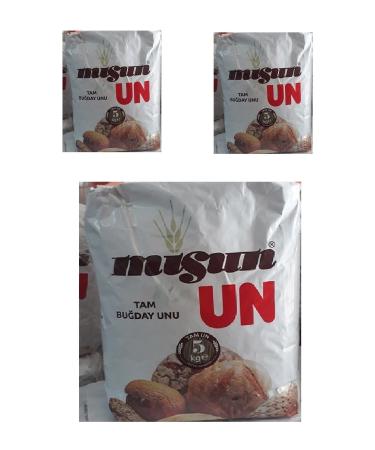 M S UN Misun 3 Pieces Whole Wheat Flour brown 5 Kg 3x5kg-asafknt