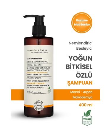 BOTANICA COMFORT Nourishing Shampoo with Monoi Argan and Macadamia Oil for Dry and Damaged Hair 400 ML