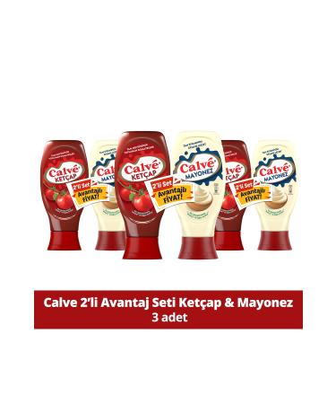Calve Double Medium Set Ketchup Mayonnaise 810g X3 Pieces
