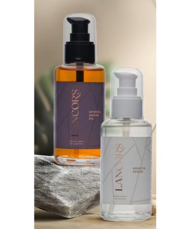LANCOR'S Argan and Keratin Serum Hair Care Set Anti-Frizz Anti-Breaking and Anti-Electric Healthy Growth Effective