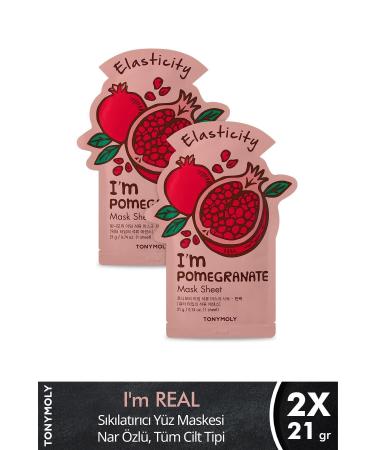 TONYMOLY Face Mask I'm Real Firming Pomegranate Skin Care X2 Pieces
